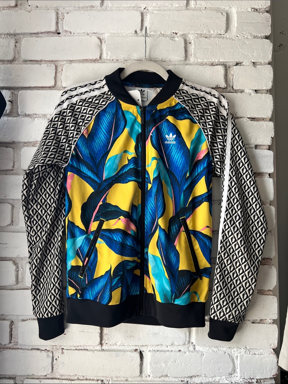 adidas Men’s Tropical Bomber Jacket - Yellow, Blue & Black
